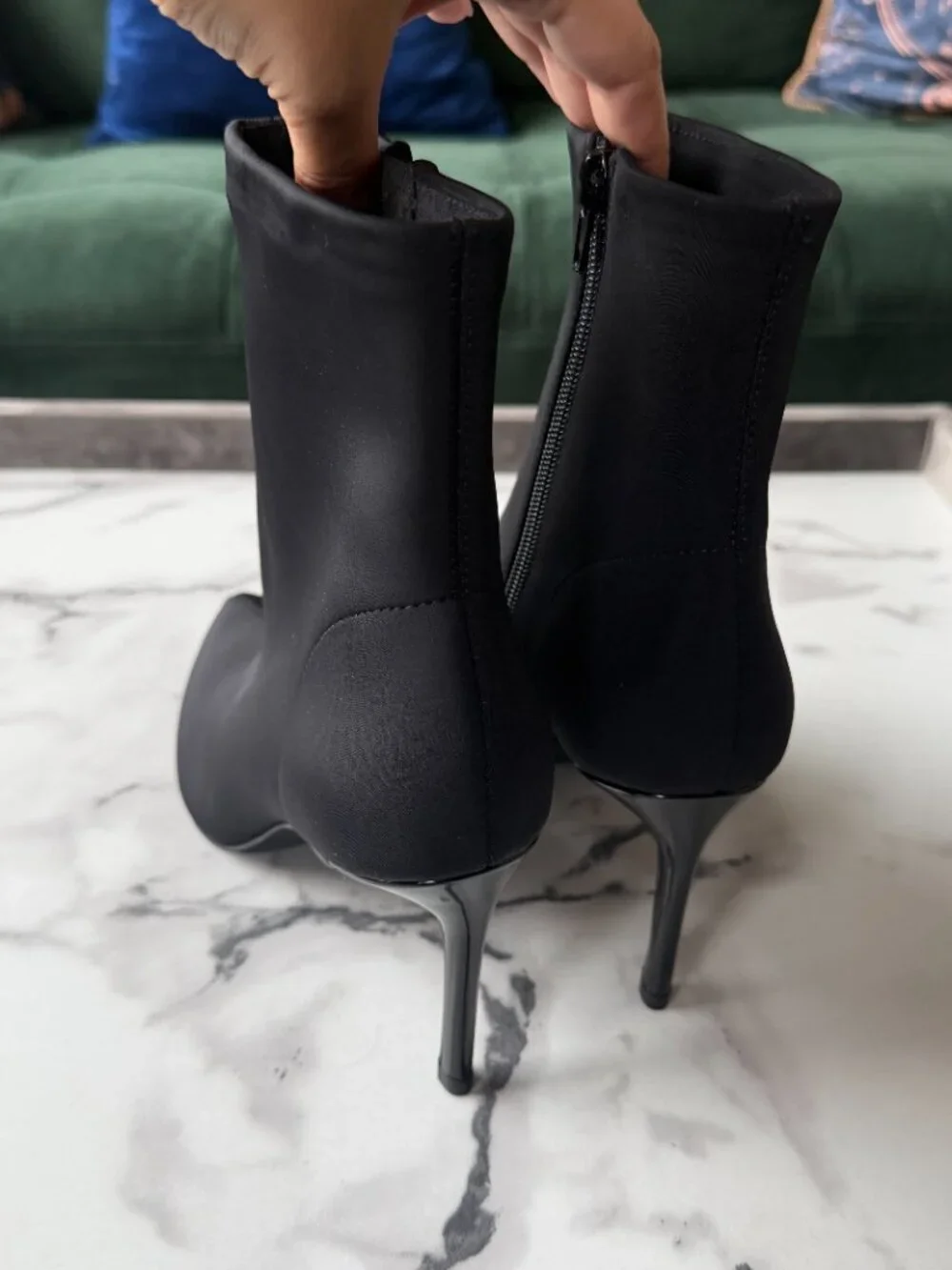 Jeffrey Campbell Black Pointed Toe Booties Size 8